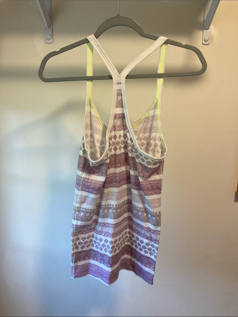 American Eagle Outfitters White and Mauve Striped Racerback Tank - Picture 4 of 9